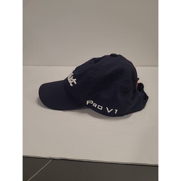 Titleist FJ FootJoy YOUTH OS PRE-OWNED Pro V1 Tour Adjustable Hat Cap Blue/White - Picture 3 of 9